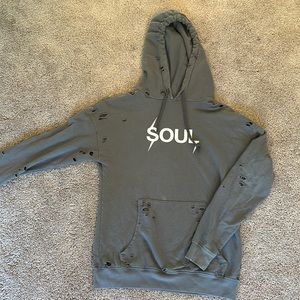 Distressed oversized Soul Cycle hoodie